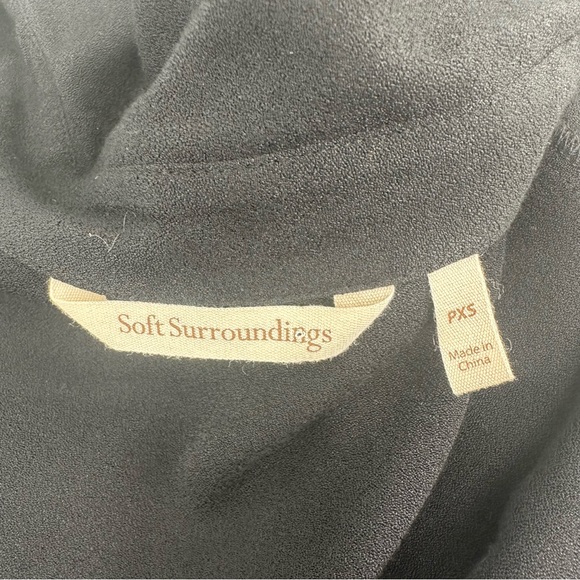 Soft Surroundings Button Down Poet Blouse Ruffle Cuffs Black Size PXS - Picture 12 of 12